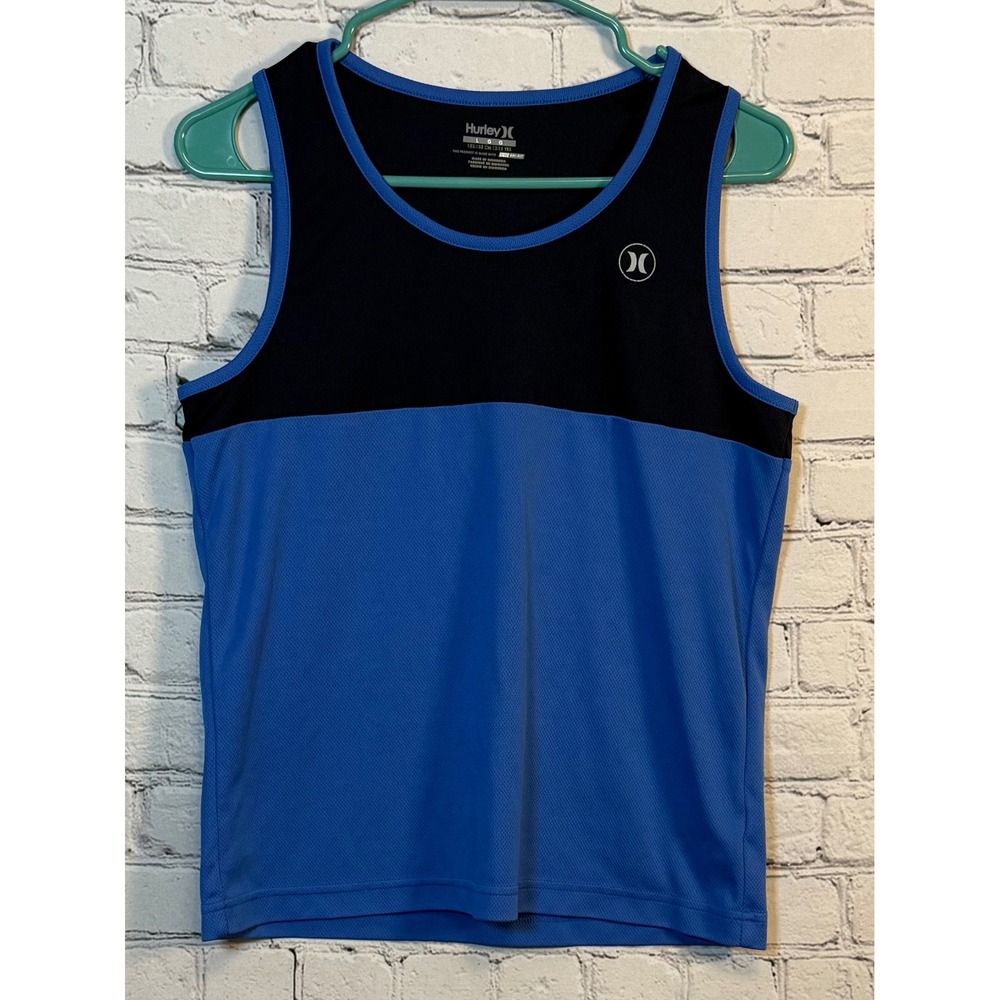 Hurley Tank Top‎ Athletic Sleeveless Activewear Top Blue Black Large